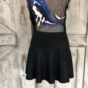 My Tribe leather knee length skater skirt